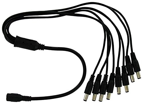 8-Port DC Power Splitter (5 Piece per Pack), Black - 93-P108-5