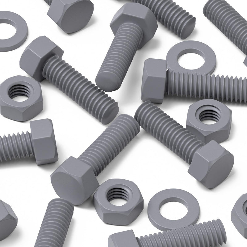 [Australia - AusPower] - 50 x Hexagon Head Screws Grey PVC Plastic nuts and bolts, Hex Head, oxidation resistant, weather resistant, UPVC, Plastic nuts and bolts, M6 x 20mm, (15/64 x 25/32 in) 