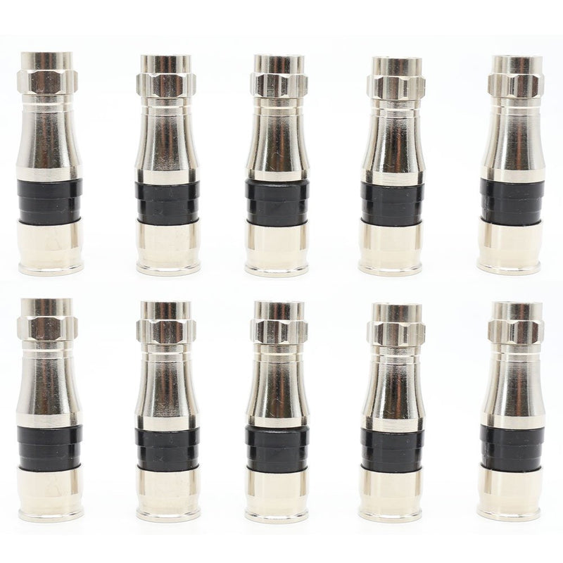 [Australia - AusPower] - ANHAN F Type RG11 Coax Cable Compression Fitting/Connector with Weather Seal O Ring 10PACK 10packs 