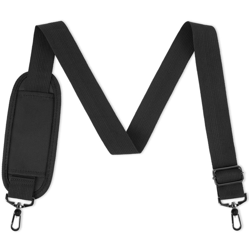 [Australia - AusPower] - Ytonet Shoulder Strap, 52" Universal Adjustable Padded Laptop Shoulder Strap Replacement Comfortable Belt with Metal Hooks for Laptop Messenger Crossbody Bag Luggage Duffel Camera, Black 