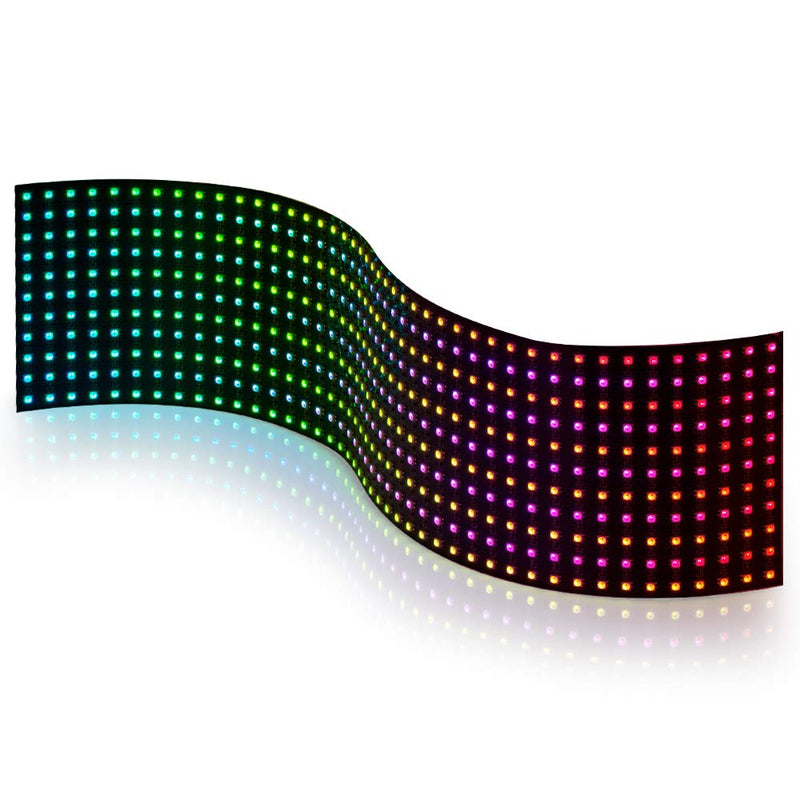 [Australia - AusPower] - BTF-LIGHTING WS2812B RGB IC 5050SMD Individually Addressable Digital 11x44 484 Pixels 12.5in x 3.1in LED Matrix DC5V Flexible FPCB Full Color Image Video Text Display(No Adapter or Controller) 