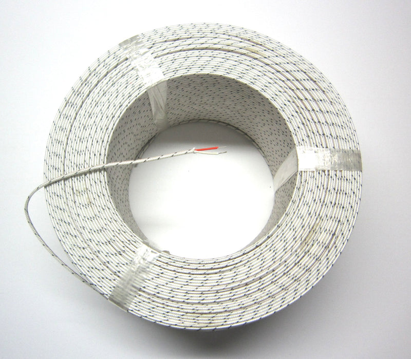 [Australia - AusPower] - J-Type Thermocouple Wire AWG 24 Solid w. Braided Fiberglass Insulation - 10 Yard 