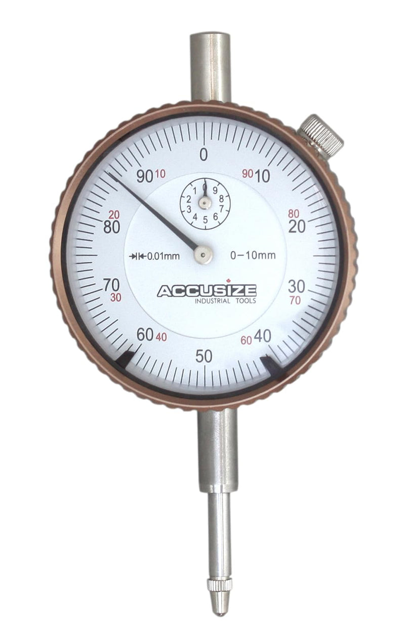 [Australia - AusPower] - Accusize Industrial Tools 0-10 mm by 0.01 mm Metric Dial Indicators, P900-S001 0-10mm x 0.01mm 