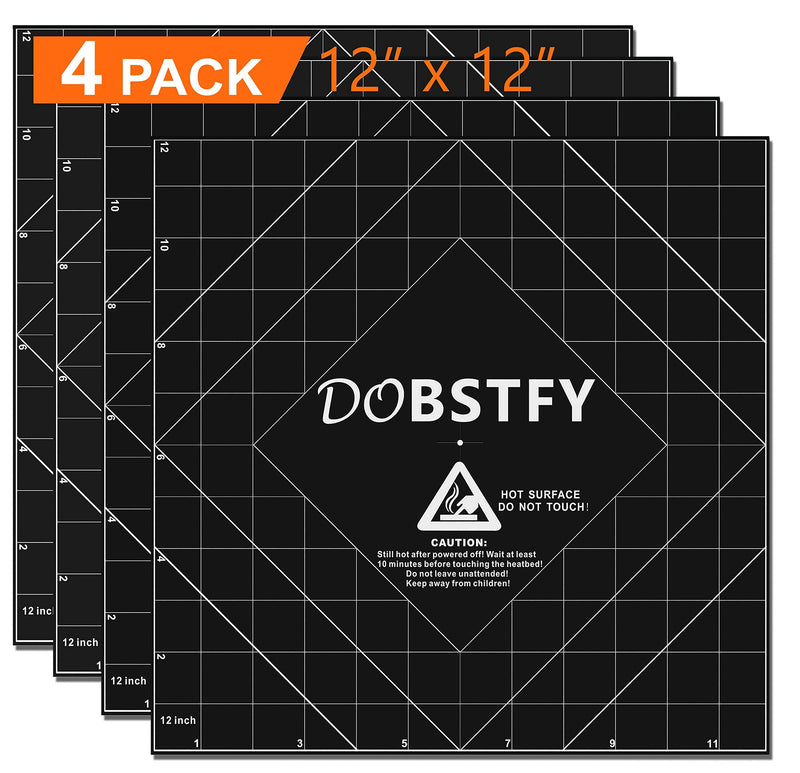 [Australia - AusPower] - DOBSTFY 3D Printing Build Surface,with Premium Adhesive 3D Printer Heat Bed Platform Sticker Sheet,for Ender 3 Max Neo/CR 3040 Pro/CR 10 V3/CR 10S Pro V2/Ender 3 S1 Plus/4Pack 12x12inch(305mmx305mm) 310x310mm (Pack of 4) 