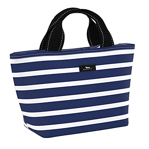 SCOUT Nooner insulated lunch bag for women, soft cooler in Nantucket Navy, featuring a compact design and insulated interior.