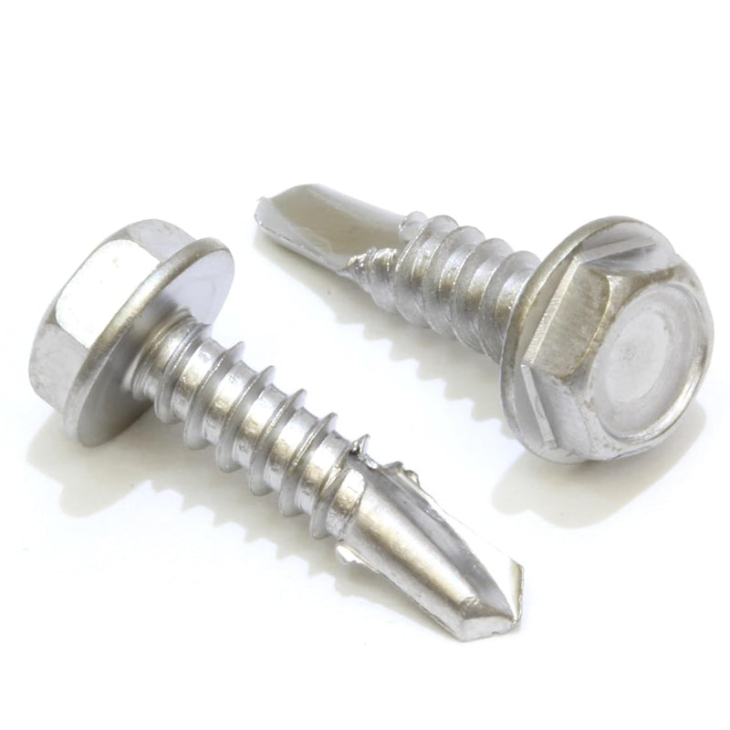 [Australia - AusPower] - Bolt Dropper No. 6 x 1/2" Stainless Hex Washer Head Self Drilling Screws - 100 pc - 410 Stainless Steel Self Tapping TEK Screws, No. 2 Point, Plain Finish by Bolt Dropper #6 x 1/2"(100 pcs) 1/2 Inch 