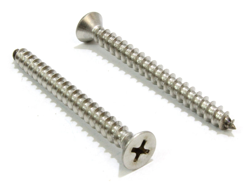 [Australia - AusPower] - Bolt Dropper #8 X 1-1/2'' Stainless Flat Head Phillips Wood Screw, (100 pc), 18-8 (304) Stainless Steel Screws by Bolt Dropper #8 X 1-1/2'' 