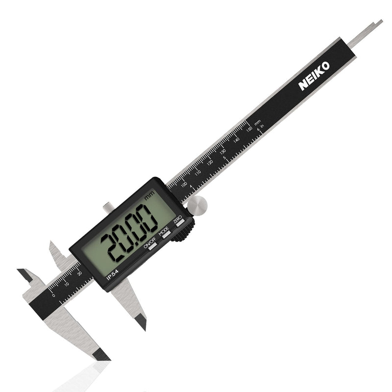 [Australia - AusPower] - NEIKO 01401A 6-Inch Electronic Digital Caliper, Stainless Steel, Extra Large LCD Screen, Measurement Conversions for Inches, Millimeters, and Fractions 6 Inch, XL Screen 