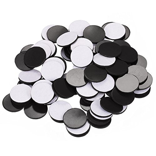 Pangda round self-adhesive magnetic dots, 100-piece pack of black adhesive magnets
