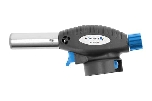 Högert Technik - Soldering torch - Gas burner for household, catering, fishing, craft and car workshops - Piezo ignition - Burner with butane/propane butane gas - easy and safe to use No start-stop function