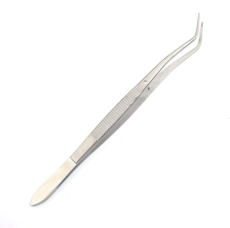 [Australia - AusPower] - OdontoMed2011® Meriam Foil Dental Cotton Tweezer Serrated Angled Beak Dressing Pliers Tip Stainless Steel Dentist-Instruments 6" (15 cm) ODM 