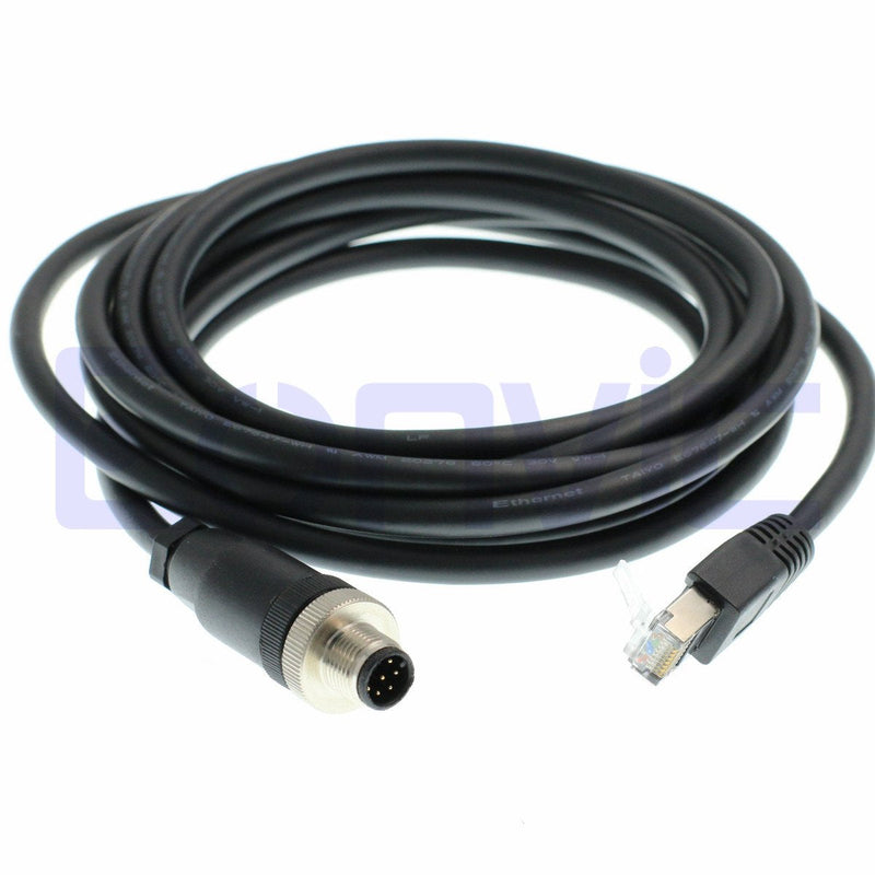 [Australia - AusPower] - Eonvic M12 to RJ45 8Pin Male Gigabit Cognex Industrial Camera High Flex Cables 3M 