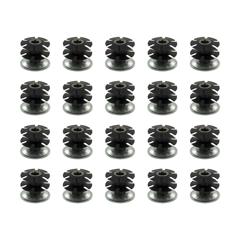 [Australia - AusPower] - Outwater Industries Double Star Threaded Caster Insert | Heat Treated Steel | Fits 1-1/4 Inch Round 16-18 Gauge Tube | Thread: 5/16-18 | 20 Pack 