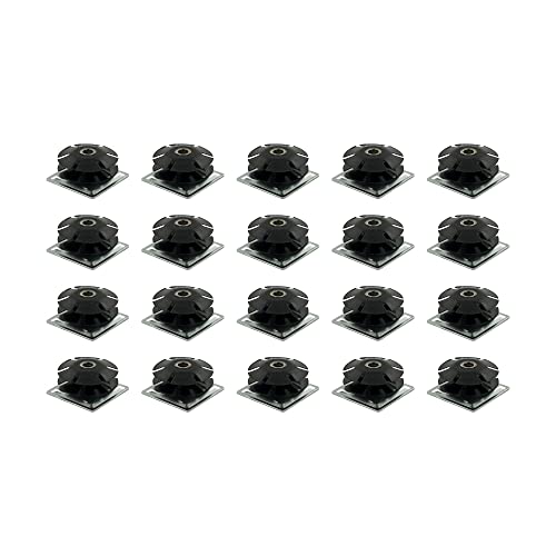 OUTWATER 2-inch square tube caster inserts with 3/8-16 threaded helical inserts, 20-pack