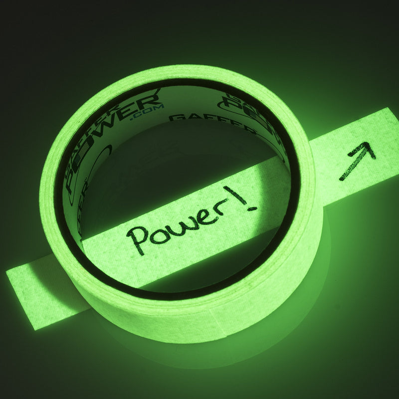[Australia - AusPower] - Glow Tape | Glow in The Dark Gaffers Tape | Neon Fluorescent | Luminous Reflective Tape | Waterproof | High Visibility for Theatres, Staged & Dark Areas | 1 Inch x 15 Feet 