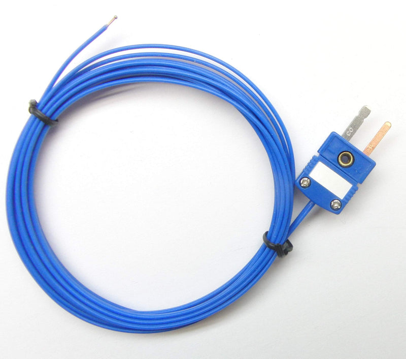 [Australia - AusPower] - T-Type Thermocouple Type-T, PFA-Insulated Probe, Mini Connector, Exposed Sensor, 10ft, 24 Gauge 