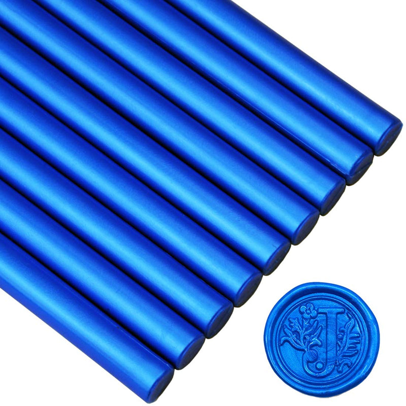 [Australia - AusPower] - Royal Blue Sealing Wax Glue Gun Stick, Making Wax Seals for Letter Thanks Card Envelope, Wedding or Event Party Invitation, Gift Wrapping - Pack of 12 