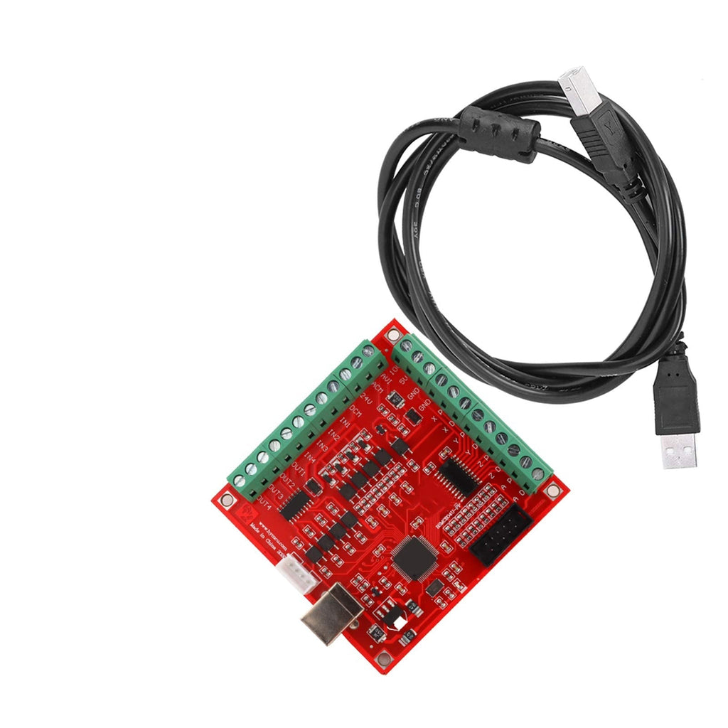 Walfront USB Interface Board, USB CNC Controller 4 Axis Motion Control Card, Interface Board for Stepper Motor Driver