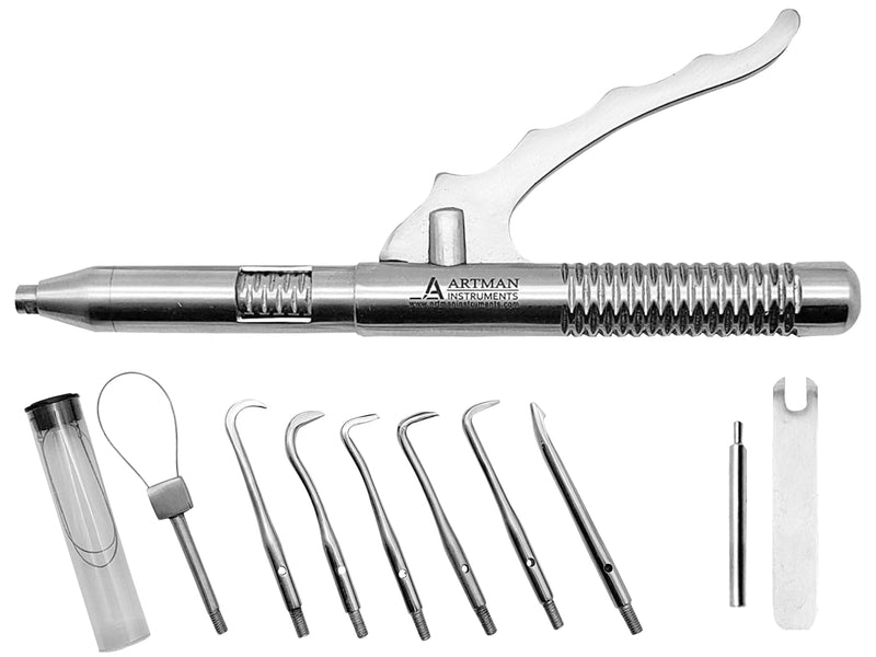 [Australia - AusPower] - Dental Automatic Crown Remover Bridge Remover with 10 Pieces/Spring Loaded Crown Remover with 8 Tips and Wrench by ARTMAN INSTRUMENTS 