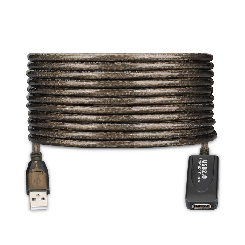 [Australia - AusPower] - LDKCOK USB 2.0 Type A Male to A Female Active Repeater Extension Cable 30ft, High Speed 480 Mbps (30FT-10M) Transparent black 