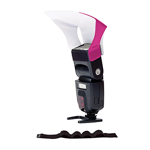 LumiQuest Flash Pocket Bouncer, Flash Diffuser with UltraStrap, Universal Classic Design for External Camera Flashes, Neon Pink
