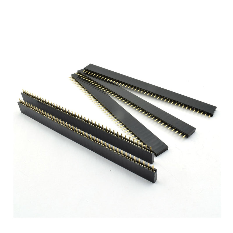 [Australia - AusPower] - 10pcs 2.54mm 40Pin Female Socket Pin Header Strip 1x40P Single Row Straight Female Socket Pin Header Strip Connector Black 
