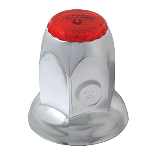 GG Grand General 10494SP 33 mm X 2 Inches Chrome Steel Nut Cover w/Red Reflector w/Flange, Set of 10