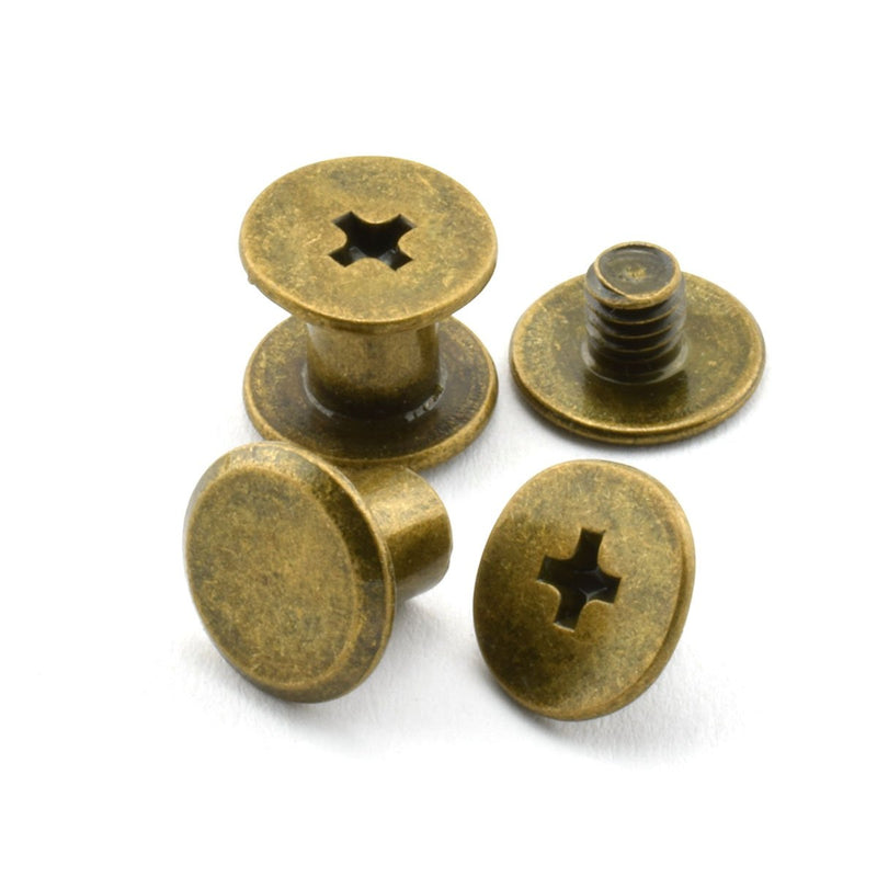[Australia - AusPower] - LQ Industrial 120pcs Chicago Screw Cross Head Phillips Drive Binding Screws Rivet Book Binding DIY Leather Craft Assembly Bolt 5x6mm Bronze 