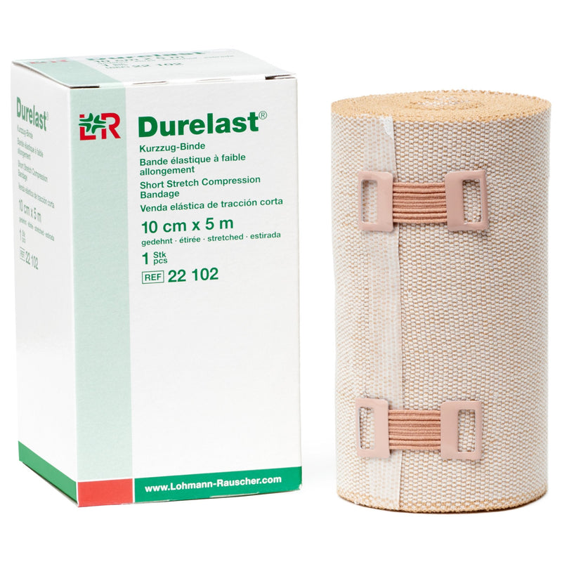 [Australia - AusPower] - Lohmann & Rauscher Durelast Extra Short Stretch Bandage, Compression Bandage with 45% Stretch, 66% Cotton & 34% Polyamide, 10cm Wide x 5m Long Roll 10 cm Wide 