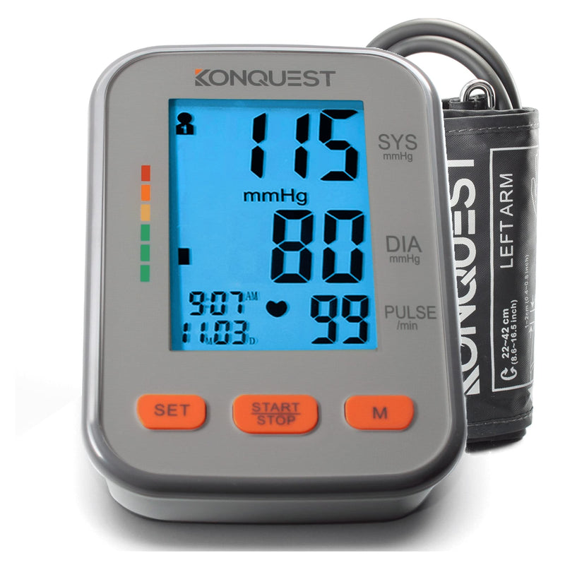 [Australia - AusPower] - Konquest KBP-2704A Automatic Upper Arm Blood Pressure Monitor - Adjustable Bp Cuff - Large Backlit Display - Irregular Heartbeat Detector - Tensiometro Digital - Bp Monitor Cuff 