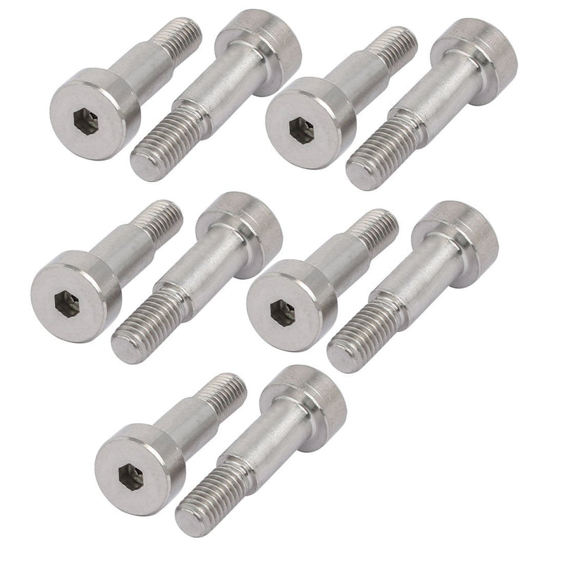 [Australia - AusPower] - uxcell 10pcs 304 Stainless Steel Hex Socket Shoulder Bolt 6mm Shoulder Dia 12mm Shoulder Length M5 Thread 6mm x 12mm 