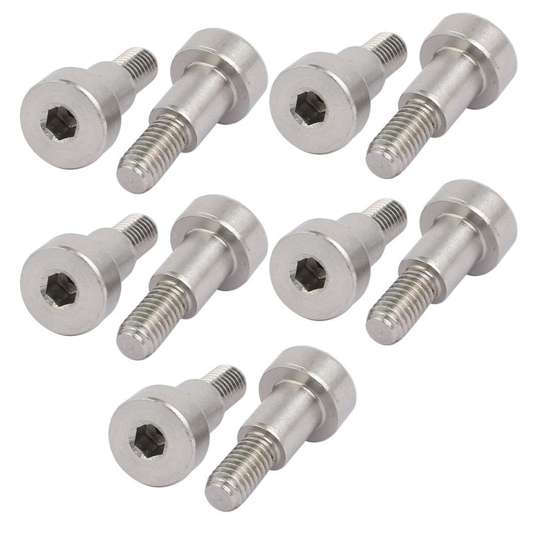 [Australia - AusPower] - uxcell 10pcs 304 Stainless Steel Hex Socket Shoulder Bolt 8mm Shoulder Dia 10mm Shoulder Length M6 Thread 8mm x 10mm 