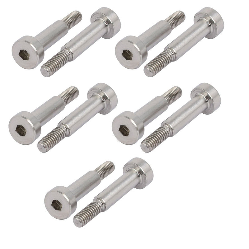 [Australia - AusPower] - uxcell 10pcs 304 Stainless Steel Hex Socket Shoulder Bolt 5mm Shoulder Dia 16mm Shoulder Length M4 Thread 5mm x 16mm 