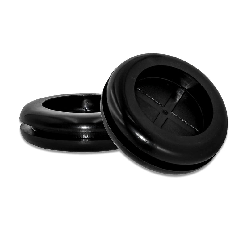 Flyshop 4-Pack Round Double-Sided Black 30 mm 1-3/16" Rubber Grommet, 25 mm 1" ID, Hole Grommet Synthetic Rubber Grommets Wire Protection 1-3/16" (30mm) Drill Hole
