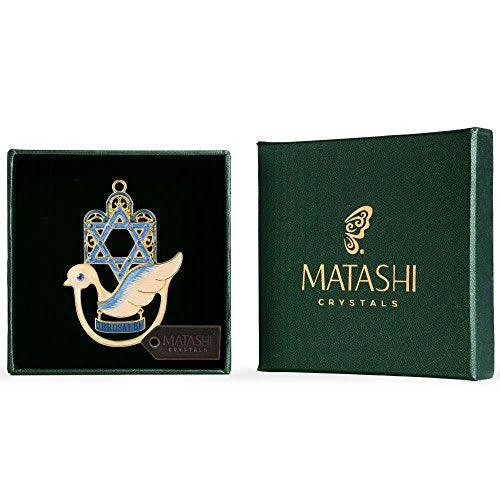 Matashi Hanging Hamsa Wall Decor Ornament with Crystals (Pewter) Decoration
