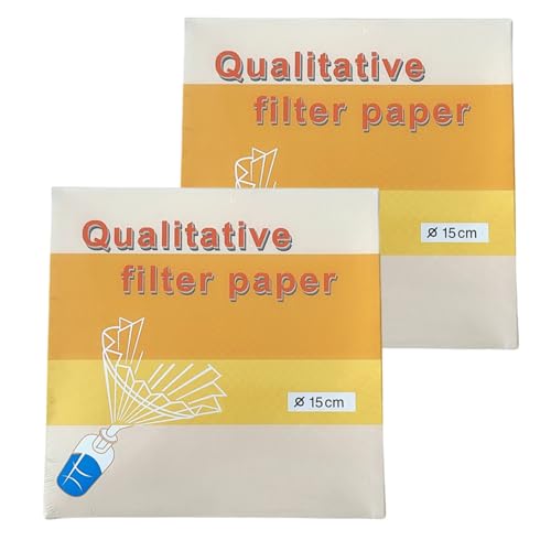 Deschem 150mm qualitative filter paper, 15–20μm medium speed, 100 sheets per pack, 2 packs
