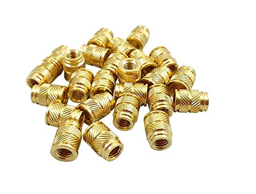 [initeq] M6-1.0 Brass Threaded Heat Set Inserts for 3D Printing (100 Pack, Long) 100