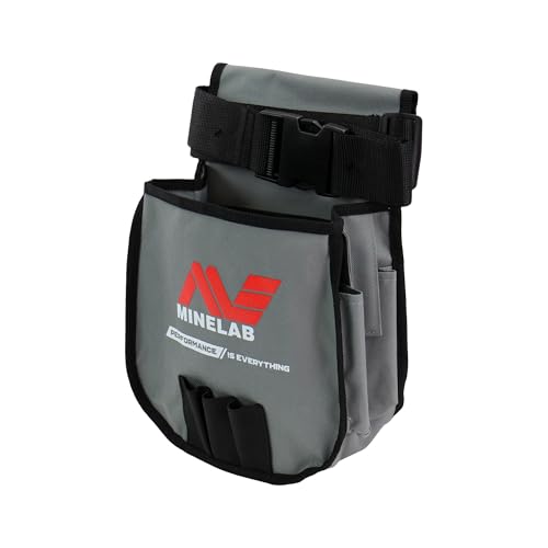 MINELAB multi-pocket finds pouch with secure straps and hard shell for tool storage
