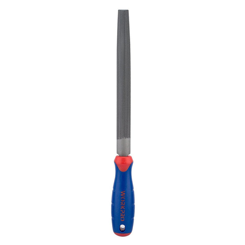 [Australia - AusPower] - WORKPRO W051003 8 In. Half Round File, Durable Steel File for Concave, Convex & Flat Surfaces, Comfortable Anti-Slip Grip, Double Cut & Single Cut, Tool Sharpener for Pro's and DIY (Single Pack) hardware handle 
