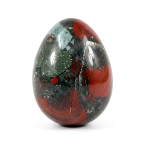 Natural Bloodstone Egg 2 Inch – Hand Carved Healing Crystal Egg for Energy, Chakra Balancing, Reiki, Meditation & Home Décor – Polished Gemstone Egg
