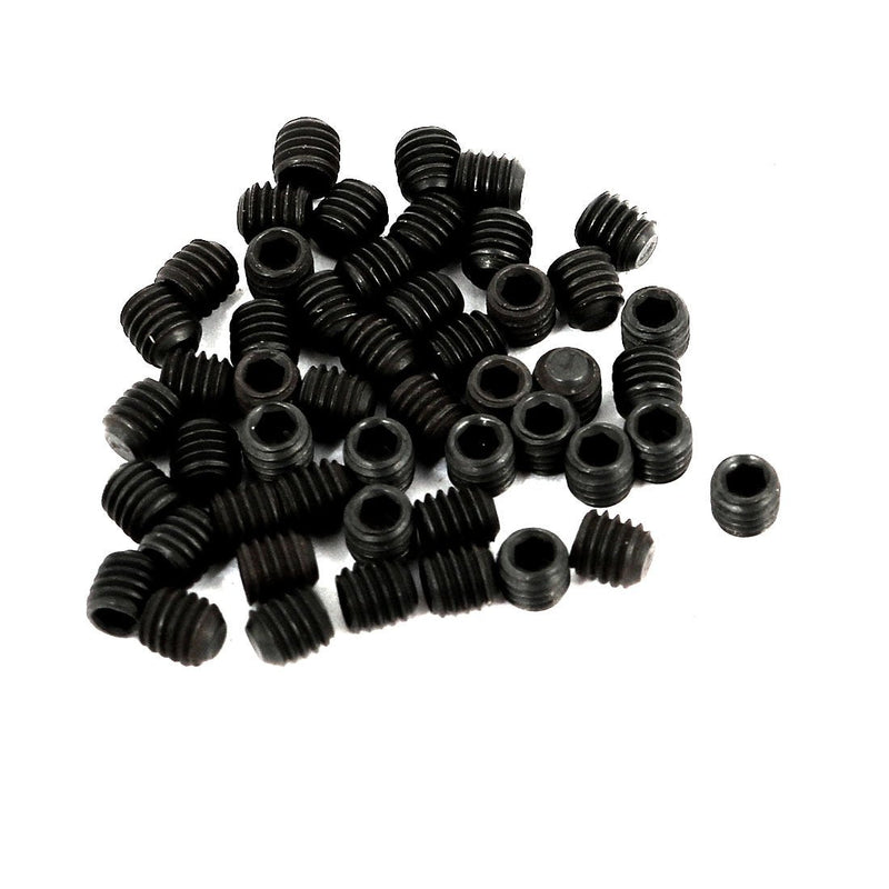 [Australia - AusPower] - uxcell M3x3mm Metric Carbon Steel Hex Socket Set Flat Point Grub Screws Black for Towel Rack Door Knob 50pcs 