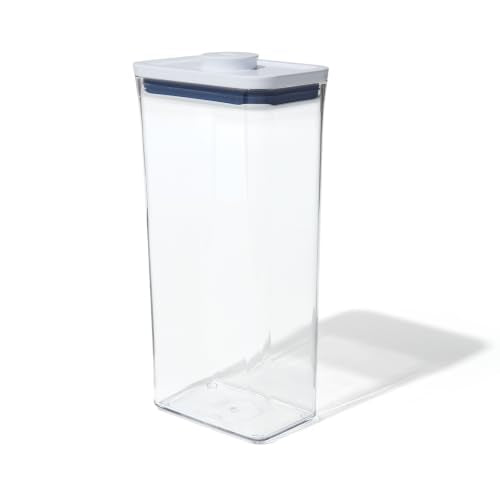 Clear OXO Good Grips POP container in rectangular 3.7 Qt size with a transparent design for kitchen storage.