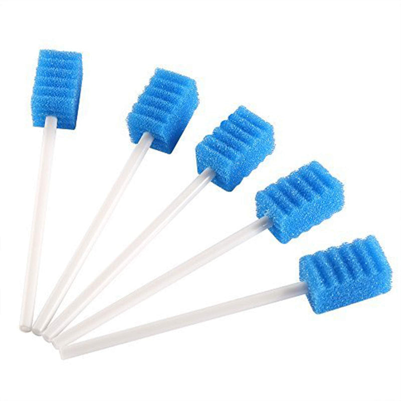 [Australia - AusPower] - Disposable Oral Swabs, Sterile Dental Sponge Swabsticks Unflavored for Mouth or Gum Cleaning - 100 Count 100 Pack 