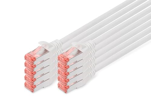 DIGITUS Cat 6 S-FTP Patch Cable, grey, DK-1644-010-10 | 1Gbps - PoE++ - AWG 27/7 - LSZH - RJ45 Network Cable Patch Cable - Compatible with Cat 6A and Cat 7 gray 1 m
