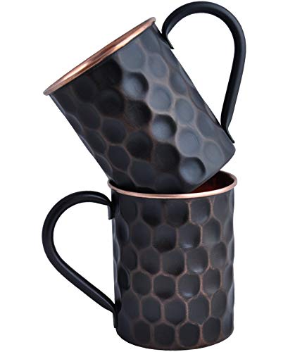 STAGLIFE 16 Oz Black Moscow Mule Mugs, Pure Copper Cups for Real Men, Large
