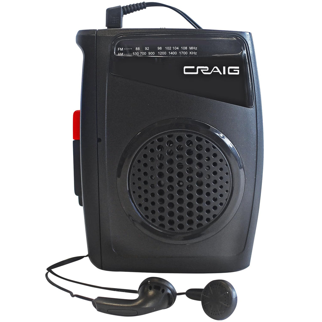 [Australia - AusPower] - Craig Stereo Cassette Player/Recorder with Earphones: Portable AM/FM Radio & One-Touch Recording System 