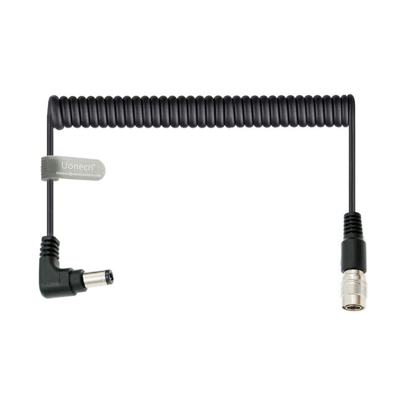 [Australia - AusPower] - Sound Devices Spring Cable Right Angle DC to 4 pin Hirose Male Power Cable for Zoom F8 for 688 644 633 Blackmagic Cinema Camera 4k 