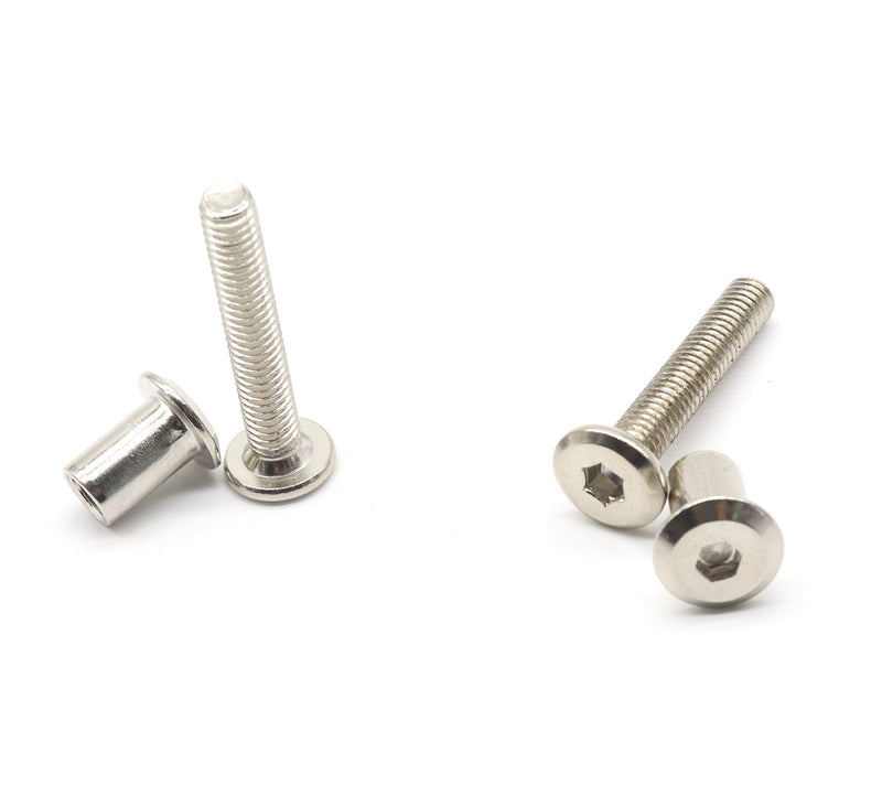 [Australia - AusPower] - binifiMux 10-Pack M6-1.0 x 35mm Rivet Countersunk Hex Head Socket Cap Bolt and Barrel Nut for Furniture M6 x 35mm 10-Pack 