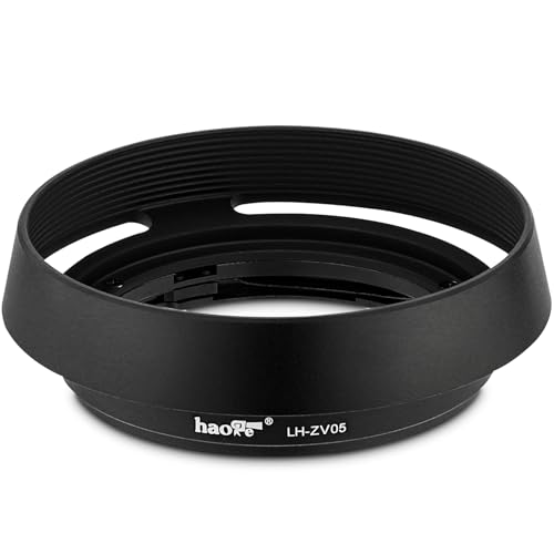 Haoge LH-ZV05 Round Metal Lens Hood for Carl Zeiss Biogon T* 2/35 35mm f2 ZM, C Biogon T* 2.8/35 35mm f2.8 ZM, Planar T* 2/50 50mm f2 ZM; Voigtlander NOKTON Classic 35mm f1.4 VM, 40mm f1.4 VM as LH-6 [Round - Black]