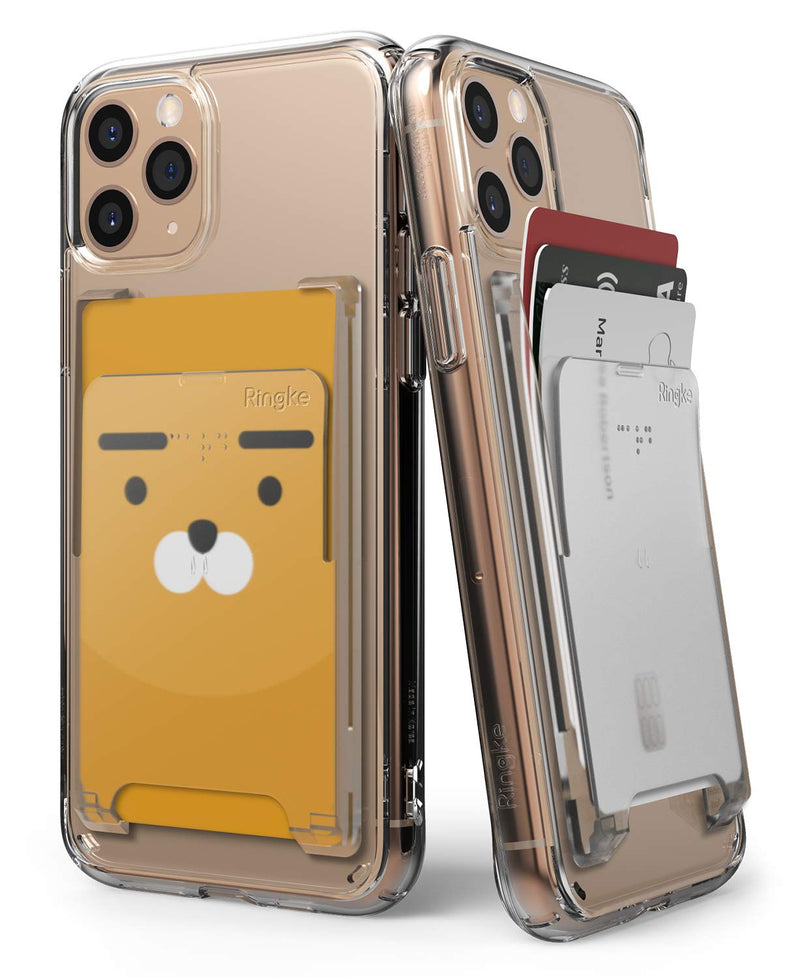 [Australia - AusPower] - Ringke Slot Card Holder for Phone Case, Business Card Holder for Back of Phone, ID Credit Card Holder Stick on for Women Men, Phone Wallet Compatible with iPhone, Galaxy, and Pixel - Clear Mist Adhesive 